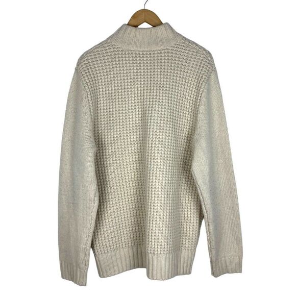 Hudson north Limited Edition Cream Ivory Full Zip Knit Lambswool Cardigan US L - Picture 2 of 7